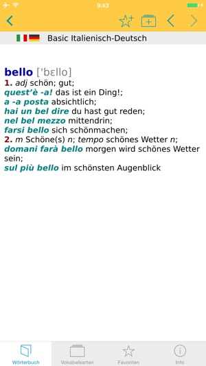 Italienisch <-> Deutsch Wörterbuch Basic mit Sprachausgabe(圖1)-速報App