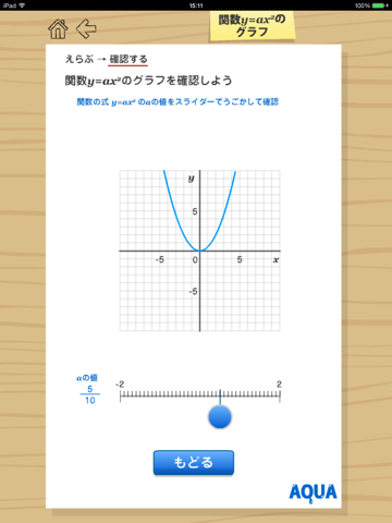 関数y=ax2のグラフ さわってうごく数学「AQUAアクア」のおすすめ画像2