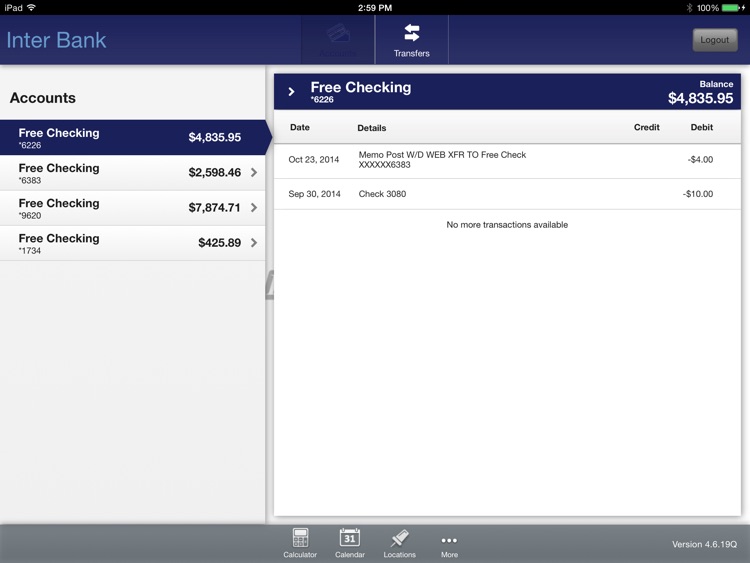 InterBank for iPad