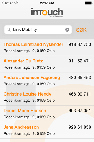 Intouch Mobilsøk screenshot 2