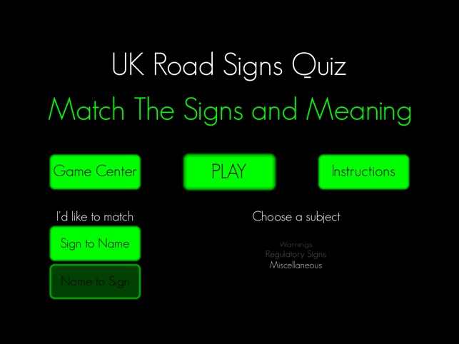 UK Road Signs Quiz