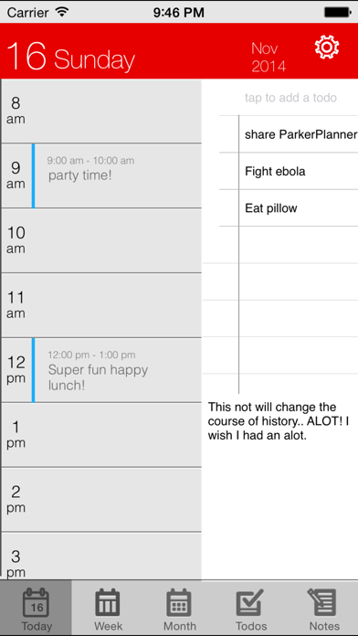 Parker Planner Screenshot 1