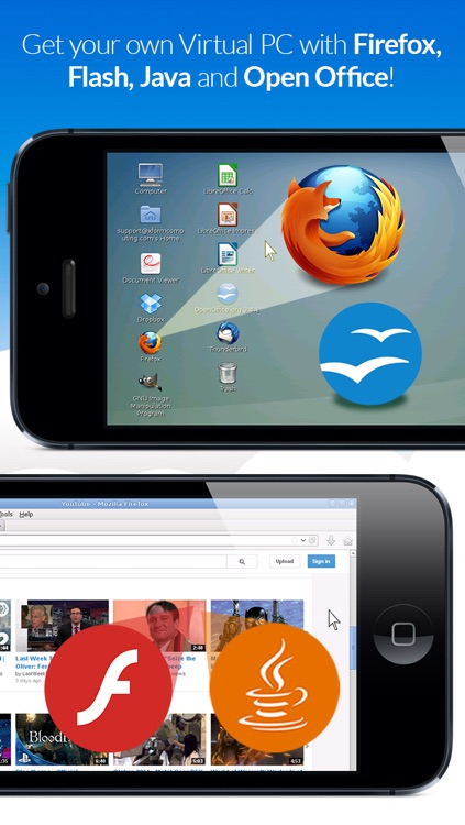 AlwaysOnPC - Firefox with Flash Player and Office on a Virtual PC for iPhone