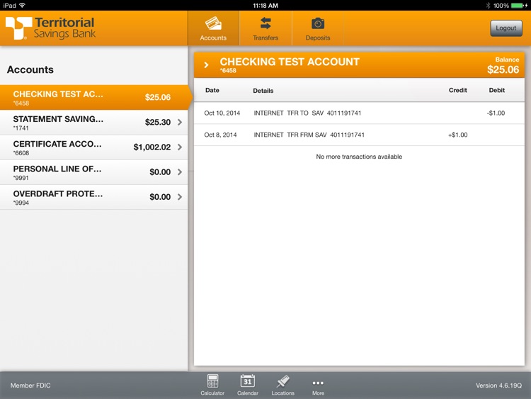 TSB Mobile Banking for iPad by Territorial Savings Bank
