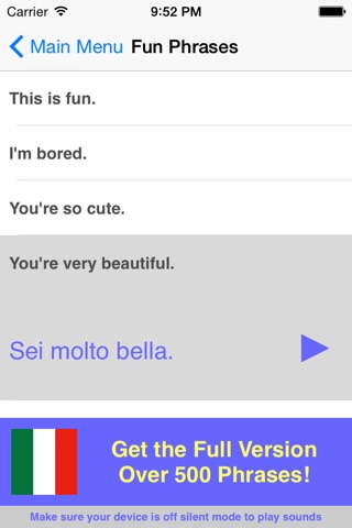 Speak Italian Phrasebook Lite screenshot 4