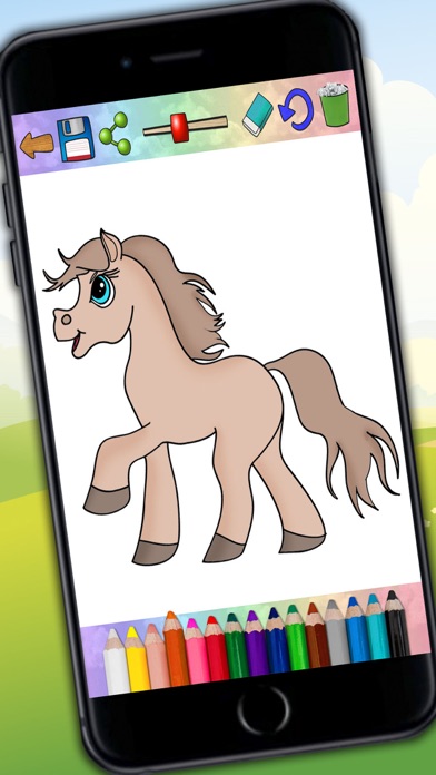 How to cancel & delete Coloring horses and ponies - drawings to paint from iphone & ipad 1