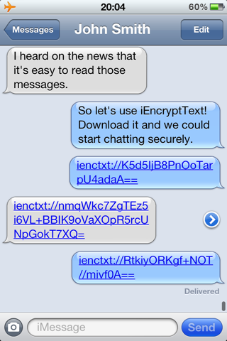 iEncryptText - Protect your private messages (SMS/email etc.) screenshot 2
