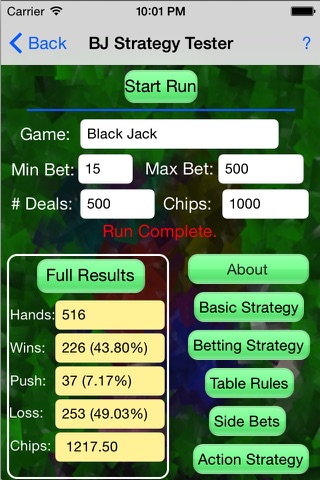 BlackJack Strategy Tester screenshot 3