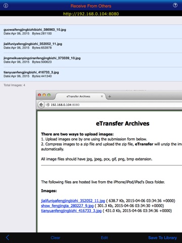 eTransfer For iPad screenshot 2