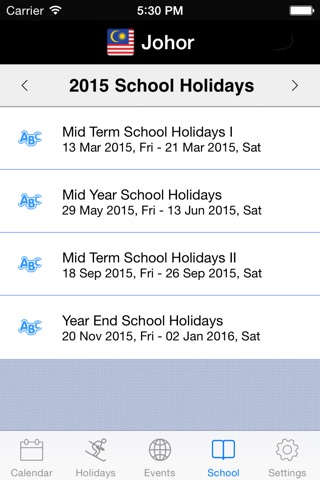 Singapore and Malaysia Calendar screenshot 4