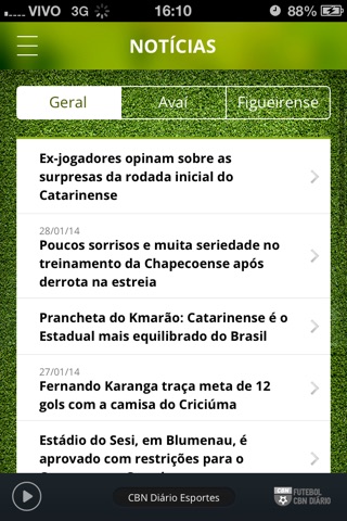 Futebol CBN Diário screenshot 3