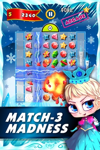 ``` Frozen Queen Match-3``` - fun candy puzzle game for jewel mania'cs free screenshot 2