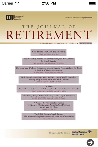 Journal of Retirement screenshot 2