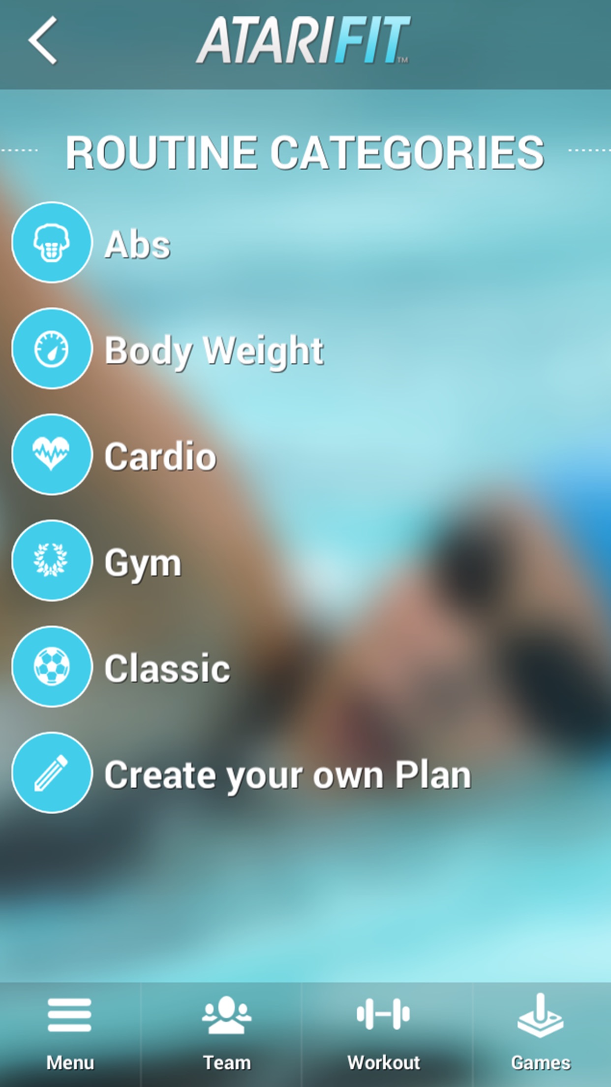 Screenshot do app Atari Fit™