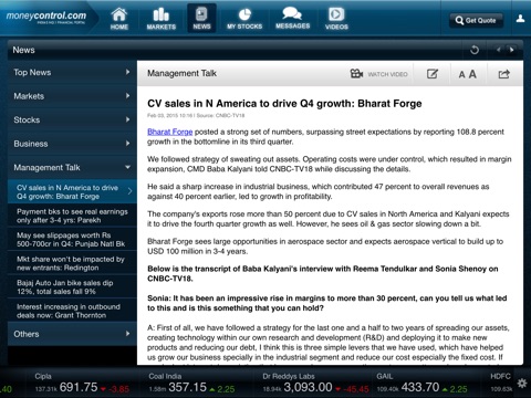 Moneycontrol Markets on iPad screenshot 4