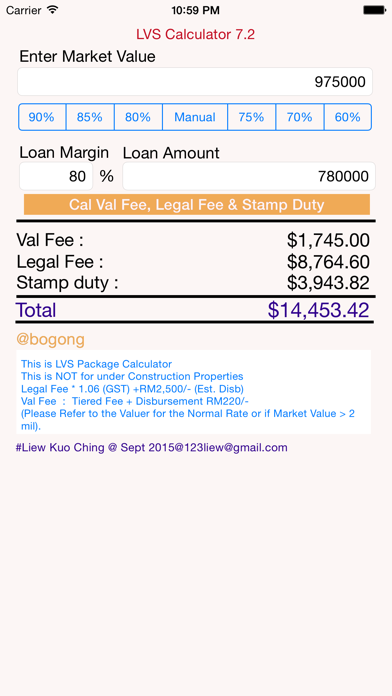 How to cancel & delete LVS Val Fee, Legal Fee & Stamp Duty from iphone & ipad 1