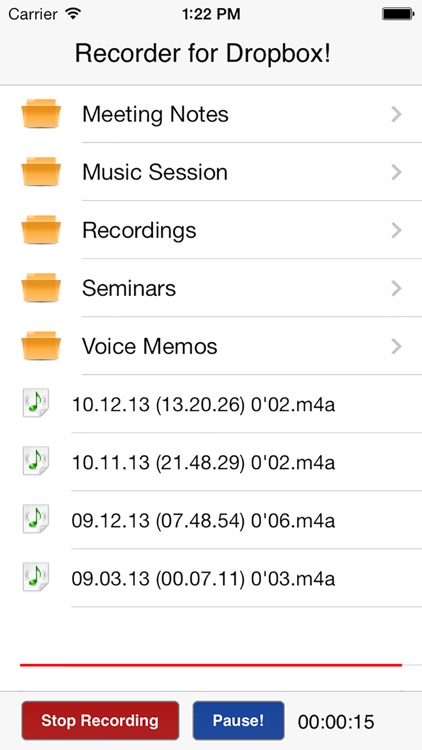 Recorder for Dropbox (Dropbox Sync Audio Recorder for Voice Memos) screenshot-3