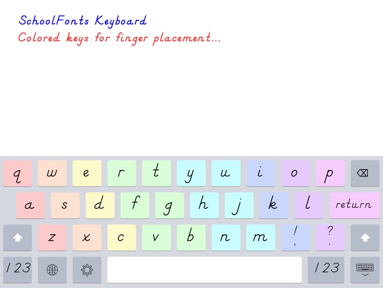SchoolFonts Keyboard - Lowercase and Uppercase
