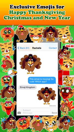 Emoji Kingdom 免費版 - 聖誕節火雞表情符號(圖1)-速報App