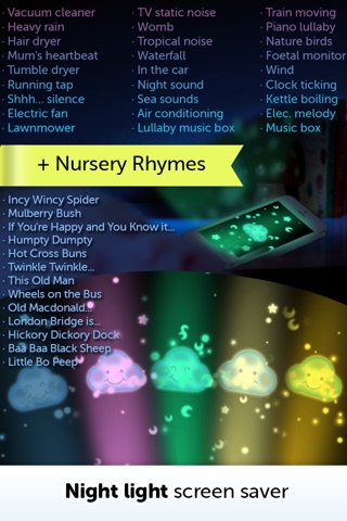 Baby White Noise generator + Nursery Rhymes music screenshot 4