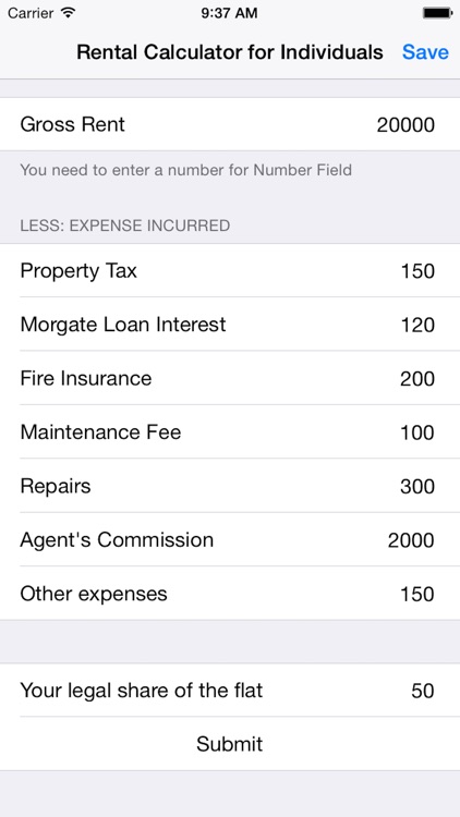 Rental Calculator