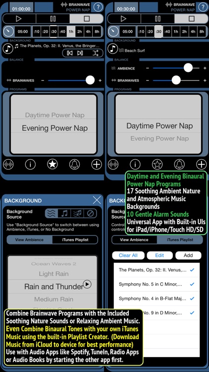 Brain Wave Power Nap - Advanced Binaural Brainwave Entrainment with Ambient Backgrounds and iTunes Music Mixing