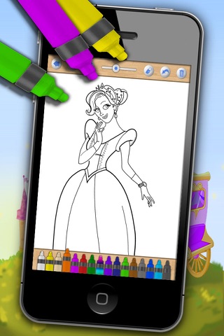 Princesas para pintar- Libro para colorear mágico - Premium screenshot 2