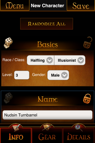 GM Wizard: Character Generator screenshot 2