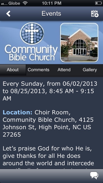 Community Bible Church.