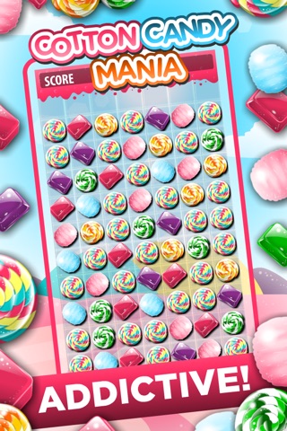 ``A Cotton Candy Mania`` - Blast Of ZigZag Puzzle Games For Pets And Kids HD FREE screenshot 2
