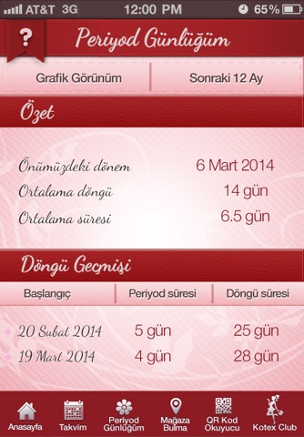 Kotex Özel Gün Takvimi screenshot 3