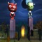 Walk on platforms bridges cemetery in a terrifying atmosphere, choose your favorite monster and play, easy to play but hard to get a good score