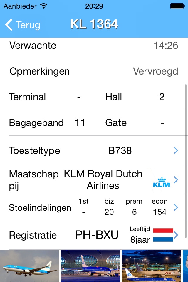 Amsterdam Schiphol iPlane Vluchtinformatie - Eindhovenm, Rotterdam Netherlands Airport screenshot 2
