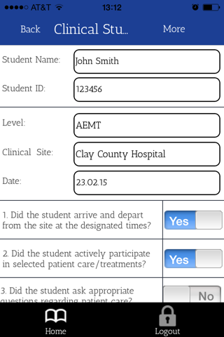 SUSCC EMS Student Evaluation screenshot 3