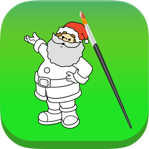 Santa Claus Christmas Coloring Book For Kids Icon