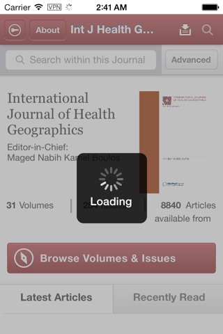 Journal of Health Geographics screenshot 2