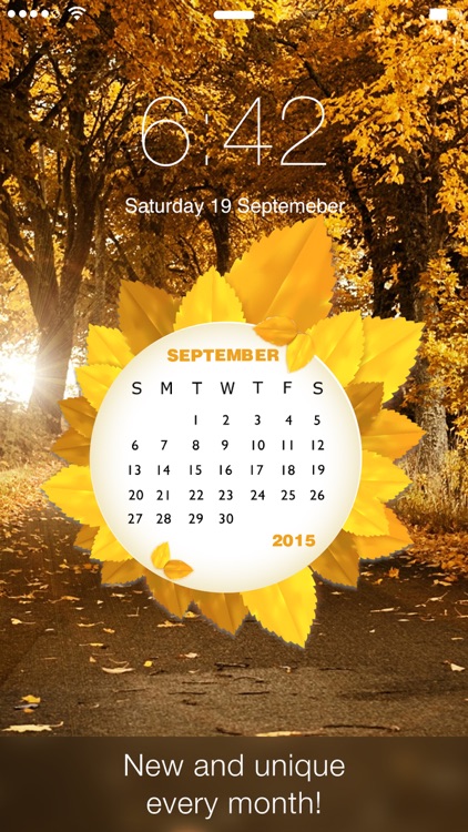 Calendar Lock Screens - Free Calendar Wallpapers, Backgrounds and Themes for iPhone, iPod, and iPad screenshot-3