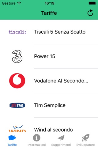 Tariffe telefoniche screenshot 2