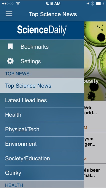 ScienceDaily for iPhone and iPad