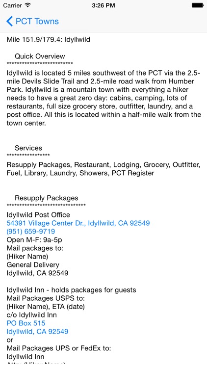 Pacific Crest Trail SoCal Towns