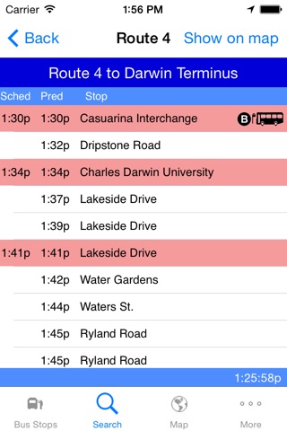 NT Bus Tracker screenshot 2