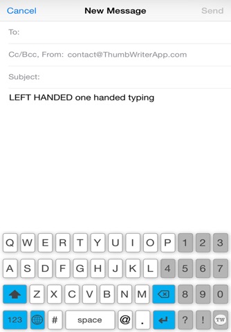 ThumbWriter One Handed Keyboard screenshot 3