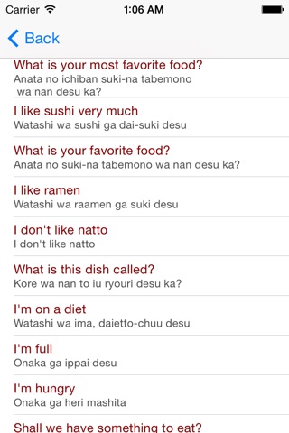 Japanese Phrases and Vocabulary screenshot 3