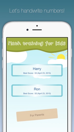 Handwriting Math Training for Kids