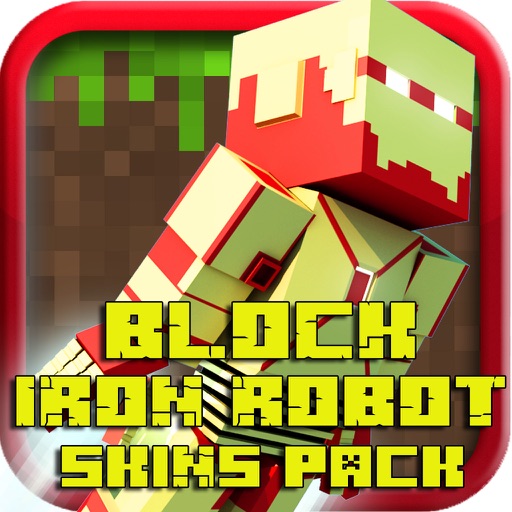 Block Iron Robot 3D Model and Skins for minecraft