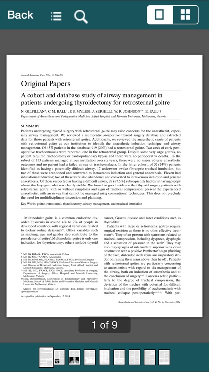 Anaesthesia & Intensive Care