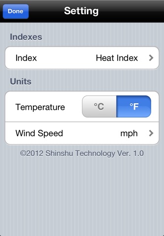 Thermal Comfort Index screenshot 3