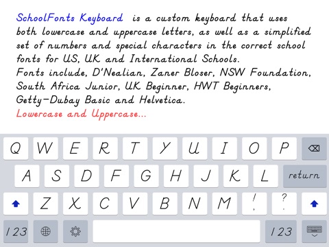 SchoolFonts Keyboard - Lowercase and Uppercase screenshot 2