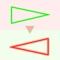 Swipe the neon triangles in right or opposite direction