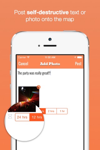 Poofr - Self Destructive Location Based Social Network screenshot 2